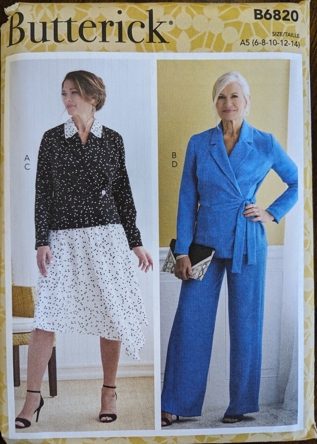 Uncut Butterick Sewing Pattern #B6820 or Pattern #R10958 for Misses and ...