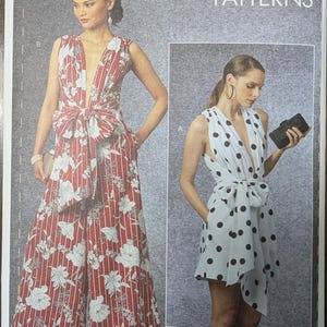 Uncut Vogue Sewing Pattern #V1708 for Misses and Misses&#39; Plus Size Jumpsuit. Sizes 8-16 and Sizes 16-24 Available.