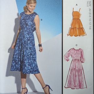Uncut McCall&#39;s Sewing Pattern #M8321 for Misses&#39; Dresses with 3 Variations. Sizes 6-14