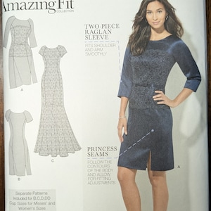 Uncut Simplicity Sewing Pattern #1249 for Misses&#39; and Misses&#39; Plus Size Dress in 2 Lengths. Sizes 10-18.