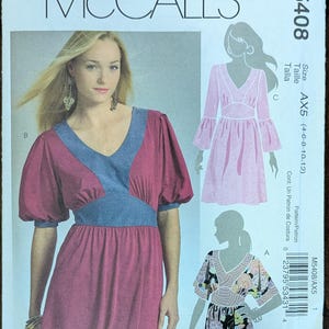 Uncut McCall&#39;s Sewing Pattern #M5408 for Misses and Misses&#39; Plus Size Tops with 3 Variations. Sizes 4-12 and Sizes 14-20 Available.