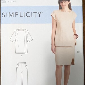 Uncut Simplicity Sewing Pattern #S9115 for Misses&#39; Skirt, Pants and Tops with Sleeve Variations. Sizes 6-14.