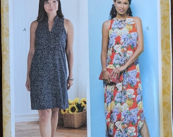 Uncut Butterick Sewing Pattern #B6551 for Misses and Misses' Plus Size Dress with 3 Variations. Sizes XS, S, Med. & Sizes L, XL, XXL.