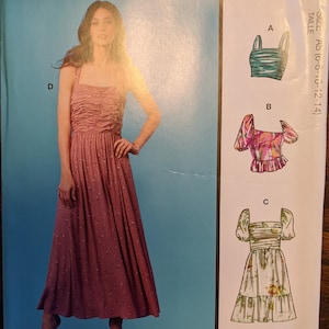 Uncut McCall&#39;s Sewing Pattern #M8282 for Misses Tops and Dresses in 2 Variations Sizes 6-14