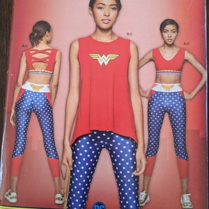 Uncut Simplicity Sewing Pattern #D0948 for Misses Costume.  Knit Sports Bra, Knit Top and Leggings.  Halloween Costume.  Sizes XS-XL