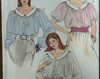 Uncut Vintage Vogue Sewing Pattern #8950 for Misses' Blouse with 3 Variations. Sizes 8-12.
