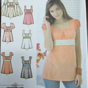Uncut Simplicity Sewing Pattern #3750 for Tunic or Top With Sleeve Variations. Sizes 8-16