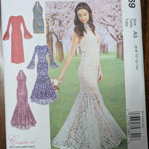 Uncut McCall&#39;s Sewing Pattern #M7569 for Misses&#39; Dresses with Sleeve, Length and Bodice Variations. Sizes 6-14.