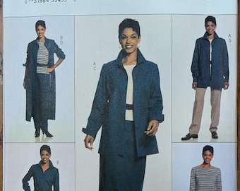 Uncut Butterick Sewing Pattern 3585 for Misses' Plus Size Shirt, Shirt Dress, Skirt and Pants. Sizes 20-24.