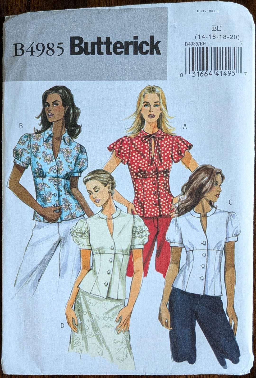 Uncut Butterick Sewing Pattern #B4985 for Misses and Misses' Plus Size ...