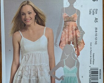Uncut McCall's Sewing Pattern M5385 for Misses' Tops in 3 Styles. Sizes 6-14.