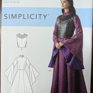 Uncut Simplicity Sewing Pattern #S9089 for Misses and Misses&#39; Plus Size Fantasy Costume. Medieval Costume. Halloween Costume. Sizes 14-22.