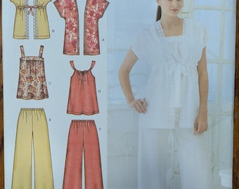 Uncut Simplicity Sewing Pattern 3760 for Misses' Pants in 2 Lengths, Tops and Kimono Top. Sizes 6-14.