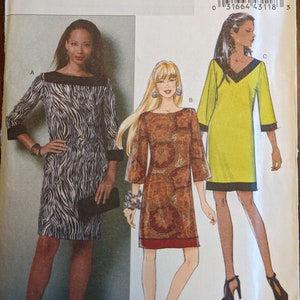Uncut Butterick Sewing Pattern #B5415 for Misses&#39; Dress with 3 Variations Sizes XSM, SM, MED