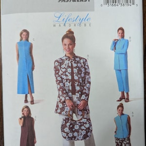 Uncut Butterick Sewing Pattern #B4195 for Misses&#39; Top, Jacket, Dress and Pants. Sizes 8-12.