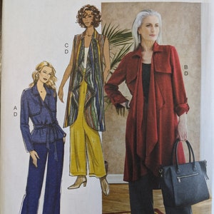 Uncut Butterick Sewing Pattern #B6717 for Misses&#39; Jacket, Sash, Coat, Vest and Pants. Sizes XS-Sm-Med.