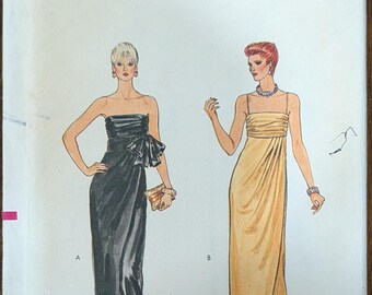 Uncut Vintage Vogue Sewing Pattern #8304 for Misses' Evening Dress/Special Occasion Dress. Size 12.