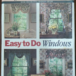 Uncut Butterick Home Decorating Sewing Pattern 5946 for Valance, Jabot and Curtains.