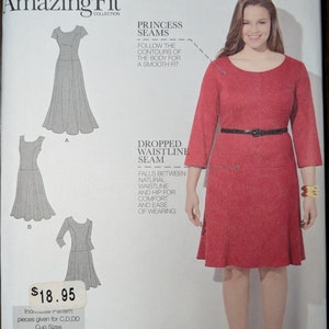 Uncut Simplicity Sewing Pattern #1537 for Women&#39;s Dress in 3 Lengths. Sizes 20W-28W.