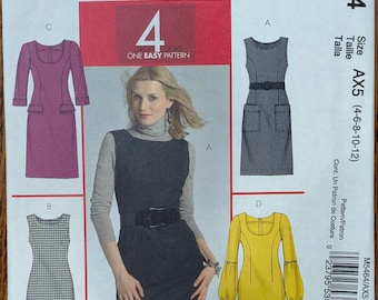 Uncut McCall's Sewing Pattern M5464 for Misses' Jumpers and Dresses. Sizes 4-12.