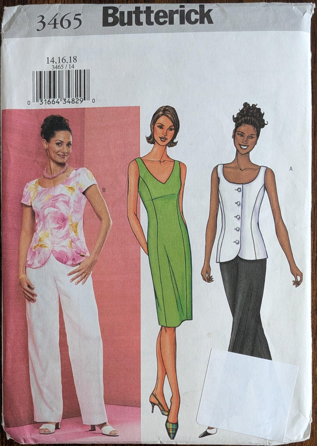 Uncut Butterick Sewing Pattern #3465 for Misses and Misses' Plus Size ...
