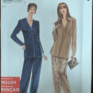 Uncut Simplicity Sewing Pattern #9751 for Misses and Misses' Plus Size Jacket and Pants. Sizes 10-20.