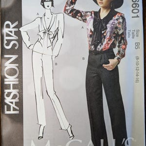 Uncut McCall&#39;s Sewing Pattern #M6601 for Misses&#39; Blouse and Pants. Sizes 8-16.