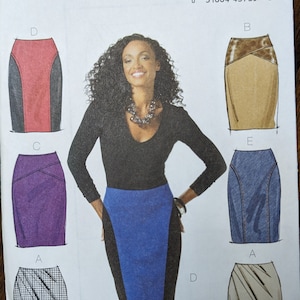 Uncut Butterick Sewing Pattern #B5566 for Misses' Plus Size Skirt with 5 Variations. Sizes 14-20.