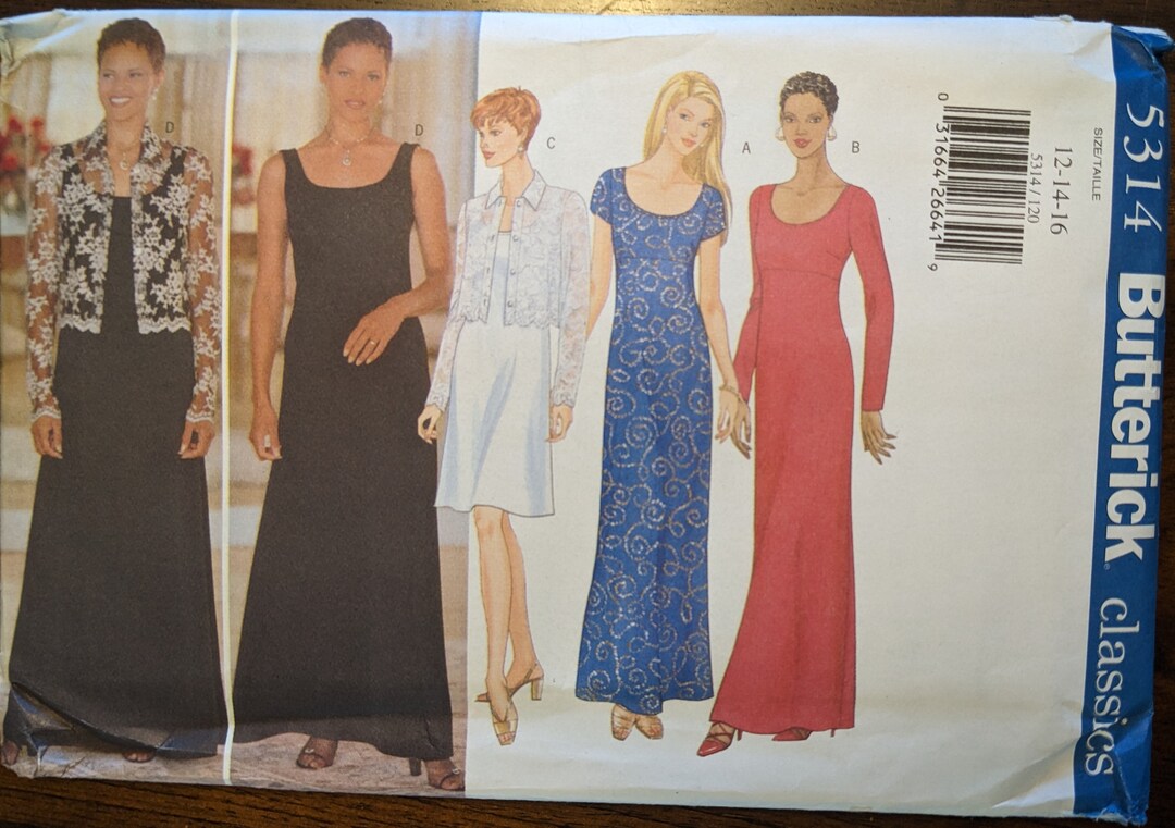 Uncut Butterick Sewing Pattern #5314 for Misses' Dress and Top. Sizes ...