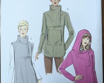 Uncut Vogue Sewing Pattern #V8854 for Misses' and Misses' Plus Size Tunic with Variations. Sizes XS-S-Med. and Sizes L-XL-XXL Available.