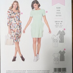 Uncut Burda Sewing Pattern #6224 for Misses and Misses&#39; Plus Size Dress with Length and Sleeve Variations. Sizes 8-18.