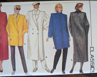 Uncut Butterick Sewing Pattern 4044 for Misses Coat with Variations. Sizes 8-12.
