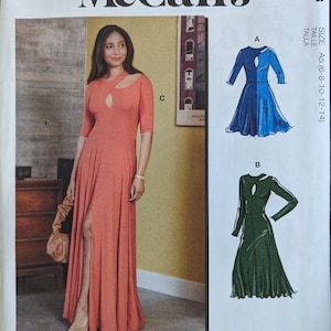 Uncut McCall&#39;s Sewing Pattern #M8238 for Misses&#39; Dresses with Sleeve and Length Variations. Sizes 6-14.