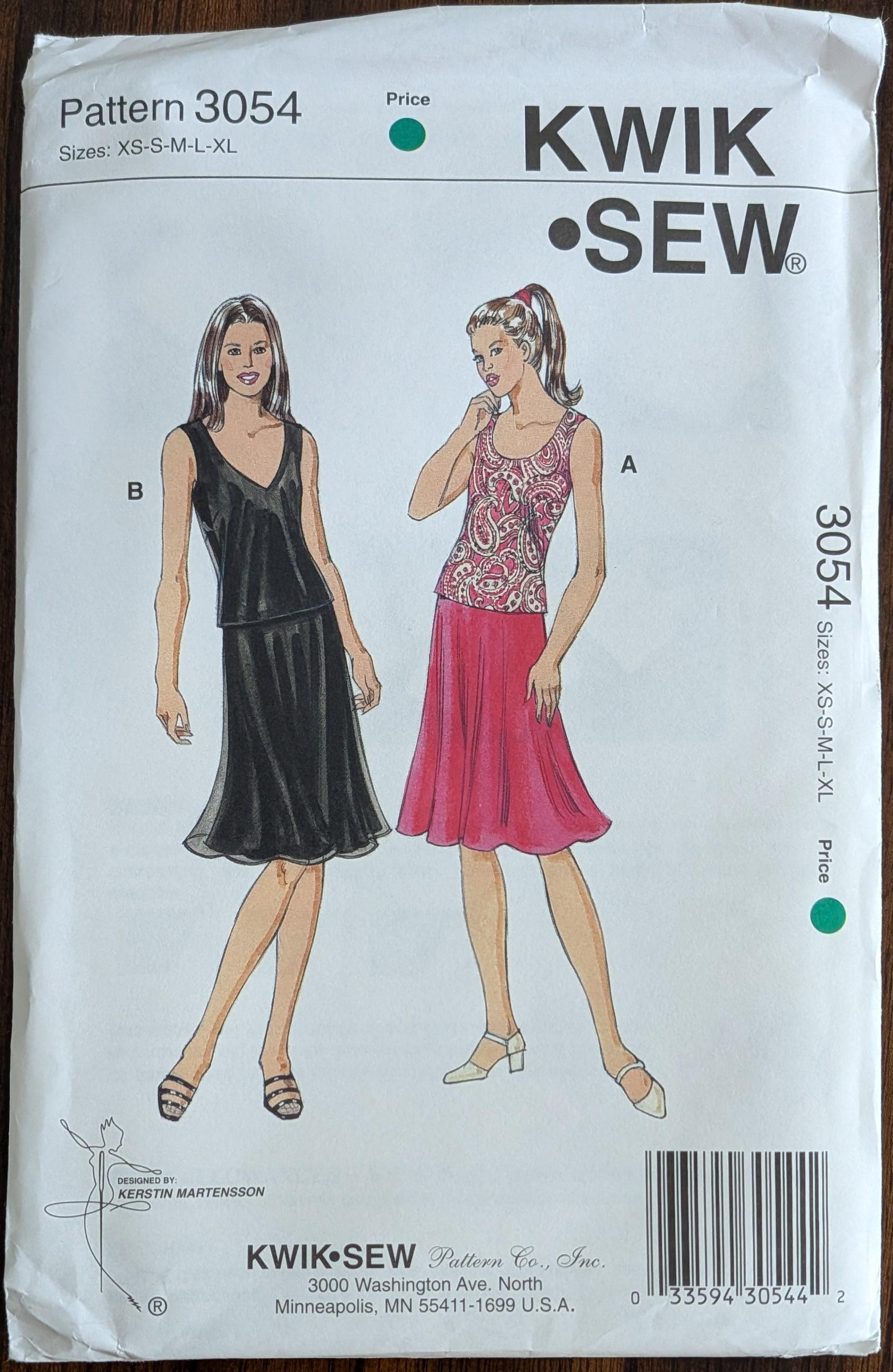Uncut Kwik Sew Sewing Pattern #3054 for Misses and Misses' Plus Size ...