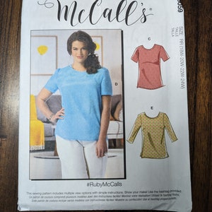 Uncut McCall&#39;s Sewing Pattern #M8059 for Misses and Women&#39;s Tops and Tunics. Sizes 8-16 and Sizes 18W-24W Available.