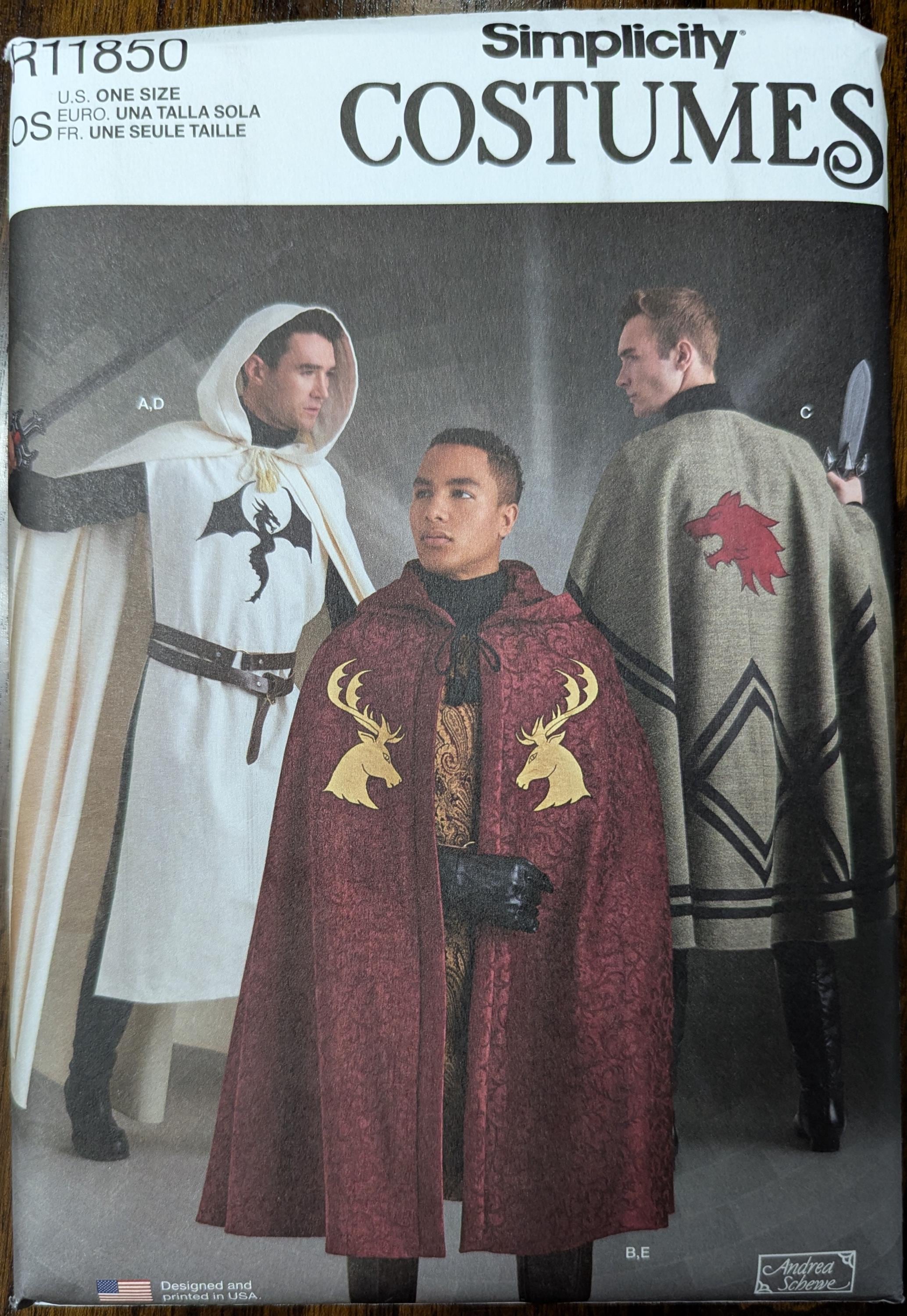 Simplicity R11850 Uncut Simplicity Sewing Pattern #R11850 for Unisex Capes and Tabards ...