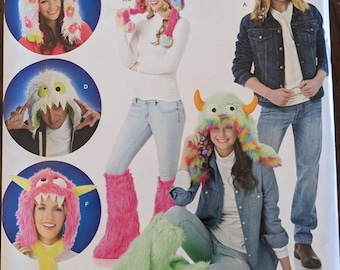 Uncut Simplicity Sewing Pattern #S0794 for Hats and Leg Warmers for Women Men & Teens. Halloween Costumes