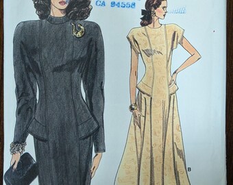 Uncut Vintage Vogue Sewing Pattern #9957 for Misses' Dress with Sleeve and Skirt Variations. Sizes 6-10.