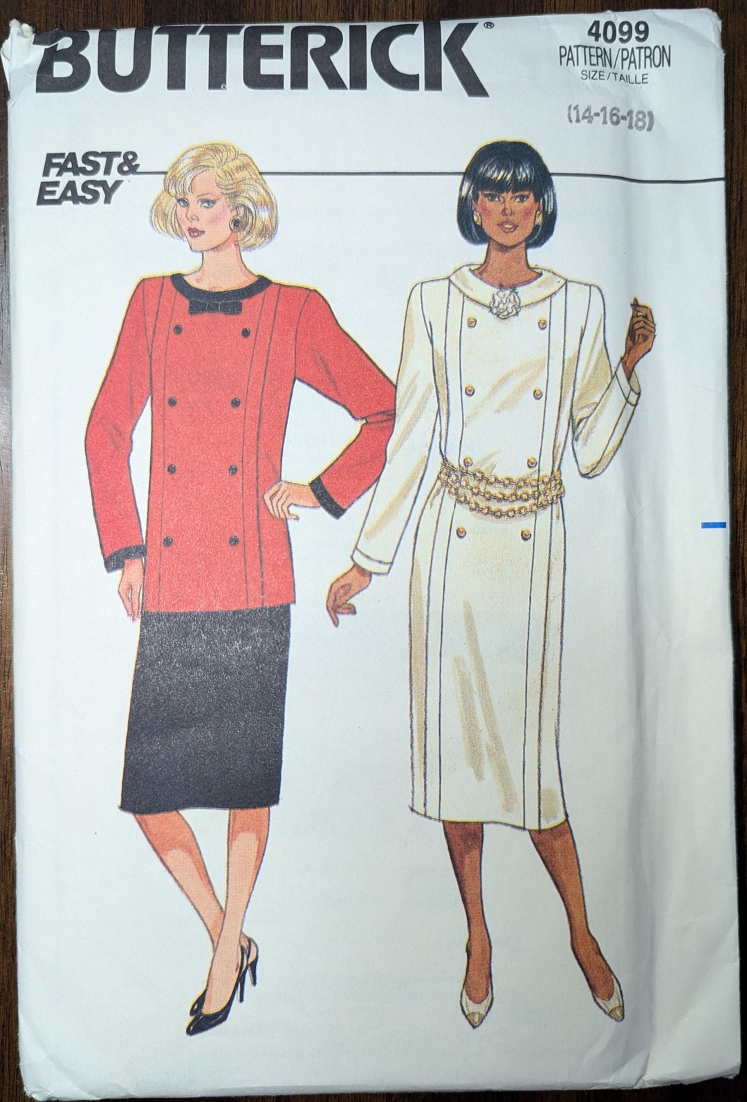 Uncut Butterick Sewing Pattern #4099 for Misses' and Misses' Plus Size ...