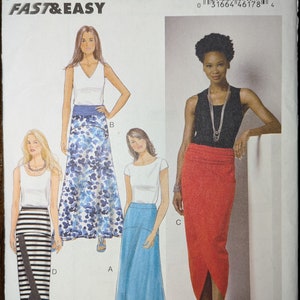 Uncut Butterick Sewing Pattern #B6219 for Misses&#39; Skirt with 3 Variations. Sizes 6-14.