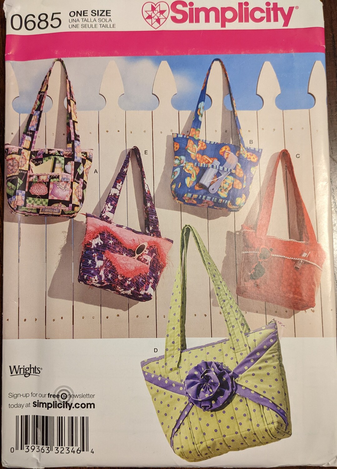 Uncut Simplicity Sewing Pattern #0685 for Crafty Bags. One Size - Etsy