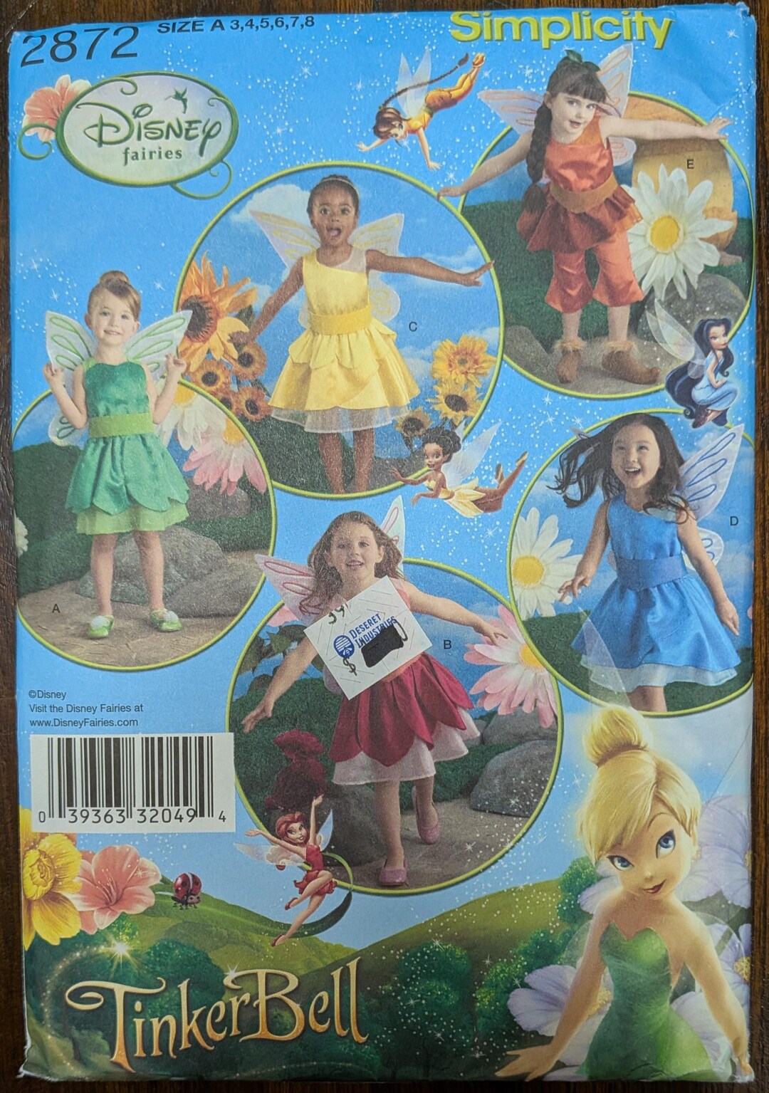 Uncut Simplicity Disney Fairies Sewing Pattern #2872 for Child's ...
