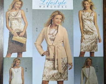Uncut Butterick Sewing Pattern #B5334 for Misses' Jacket, Belt, Top, Dress, Skirt and Pants. Sizes 8-14.