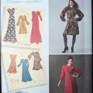 Uncut Simplicity Sewing Pattern #2801 for Misses&#39; Dress in 3 Lengths with Bodice and Sleeve Variations. Sizes 6-14.