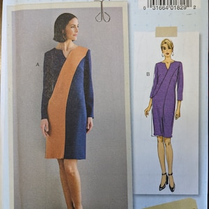 Uncut Butterick's Lisette Sewing Pattern #B6708 for Misses and Misses' Plus Size Dress. Sizes 14-22.
