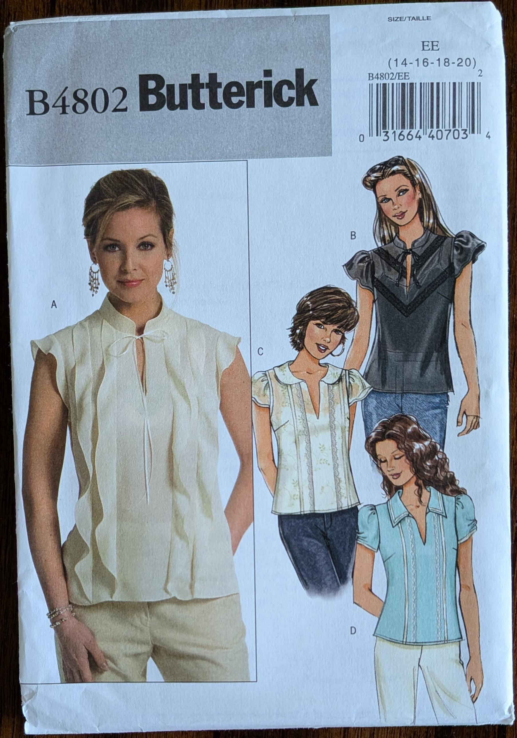 Uncut Butterick Sewing Pattern #B4802 for Misses and Misses' Plus Size ...