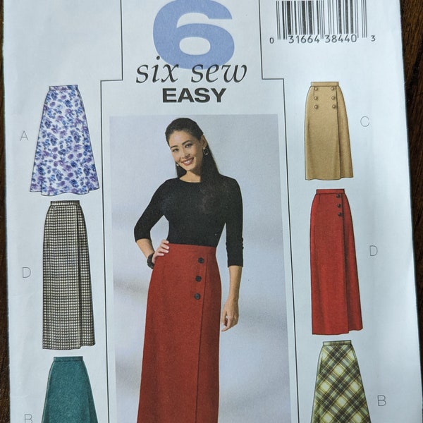 Uncut Butterick Sewing Pattern #B4235 for Misses' and Misses' Plus Size Skirts. Sizes 14-18.