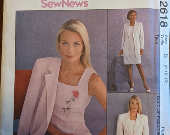 Uncut Vintage McCall's Sewing Pattern #2618 for Misses' Jacket and Dress Sizes 8 - 12