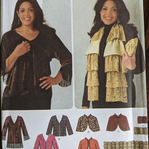 Uncut Simplicity Sewing Pattern #4349 for Misses&#39; Everybody Jacket in 2 Lengths, Capelet, Wrap, Scarf and Purse. Sizes M-L-XL-XXL
