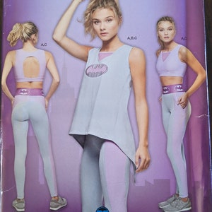 Uncut Simplicity Sewing Pattern #D0951 for Misses&#39; Sports Bras 30A-44G, Knit Top and Leggings in Sizes XS-XL Halloween Costumes